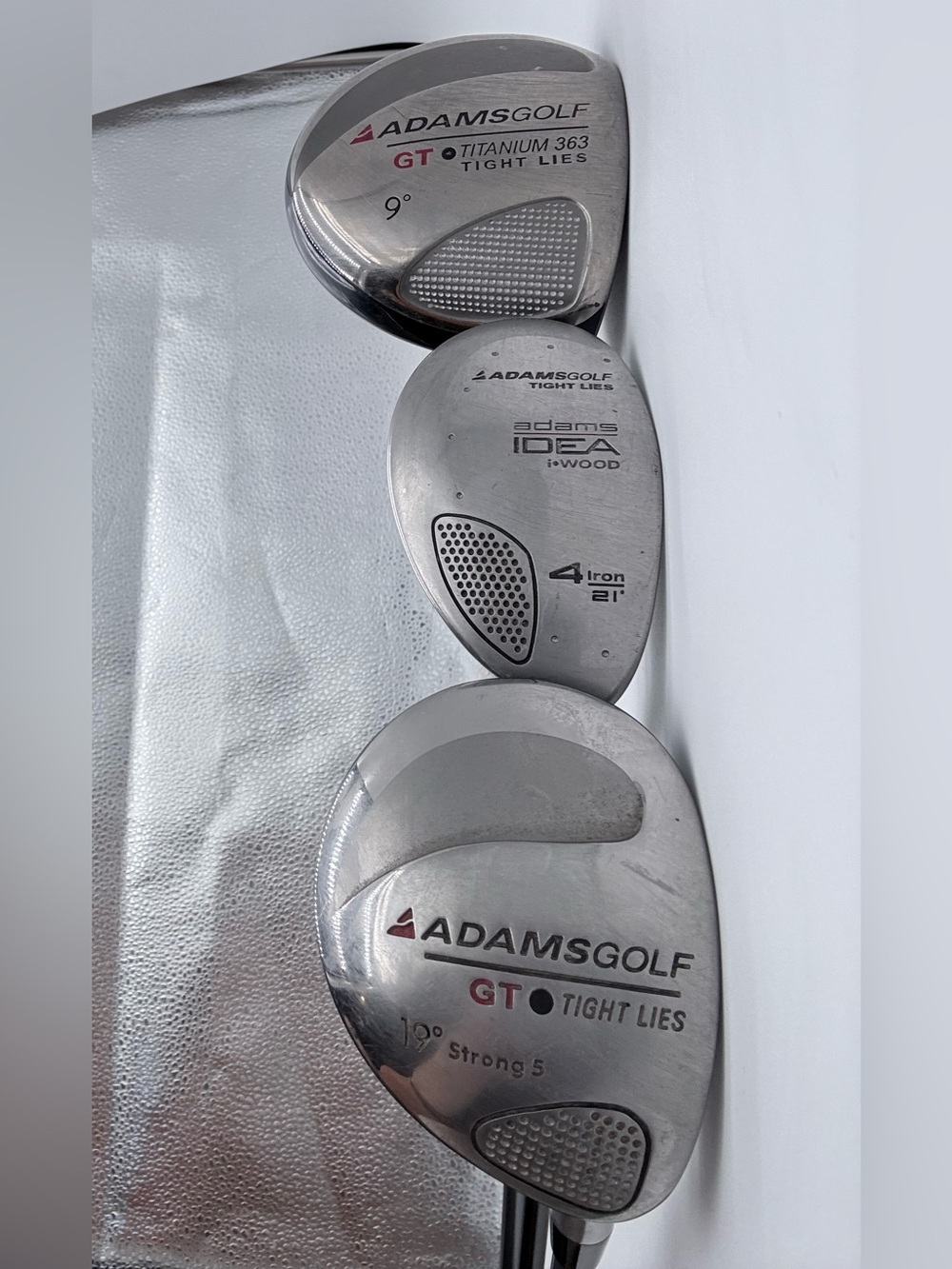 Adams Golf GT Titanium 363 Tight Lies 9° Driver, 19° Strong 5 & 21° iWood 4 Iron